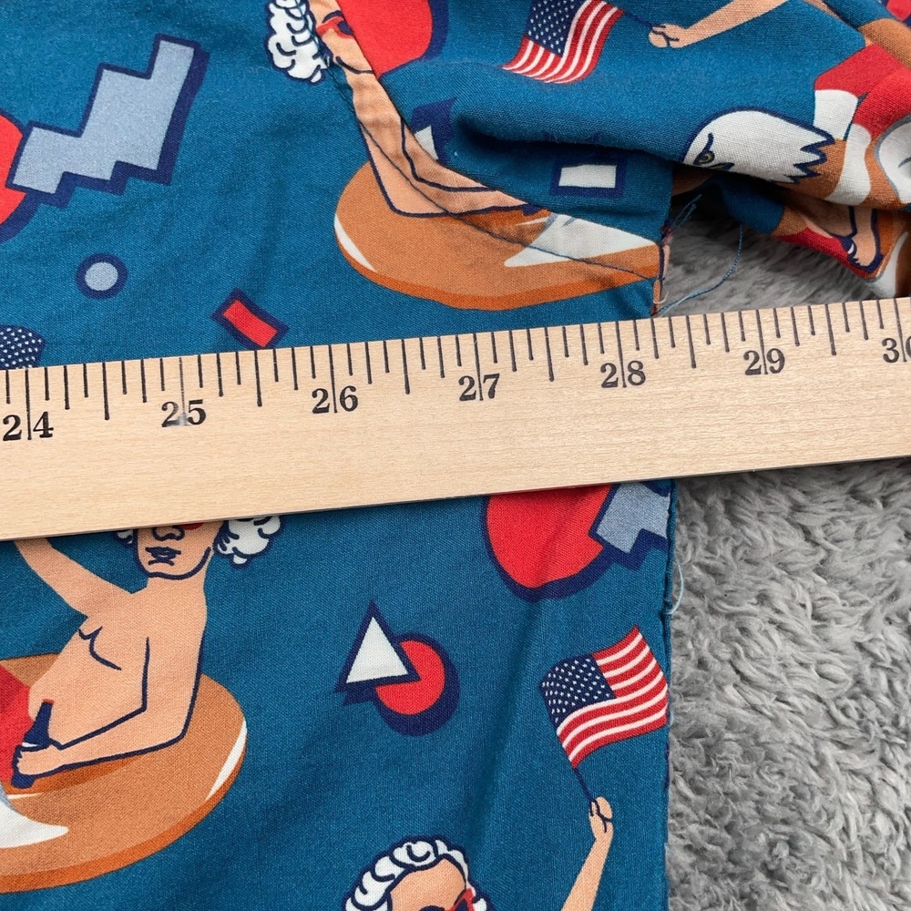 Tipsy Elves Shirt Mens 4XL Blue George Washington USA All Over Print Flag Fun - Picture 7 of 10